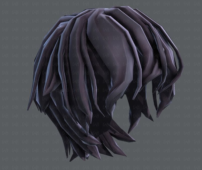 3D Hair style for boy V40 Low-poly 3D model_43