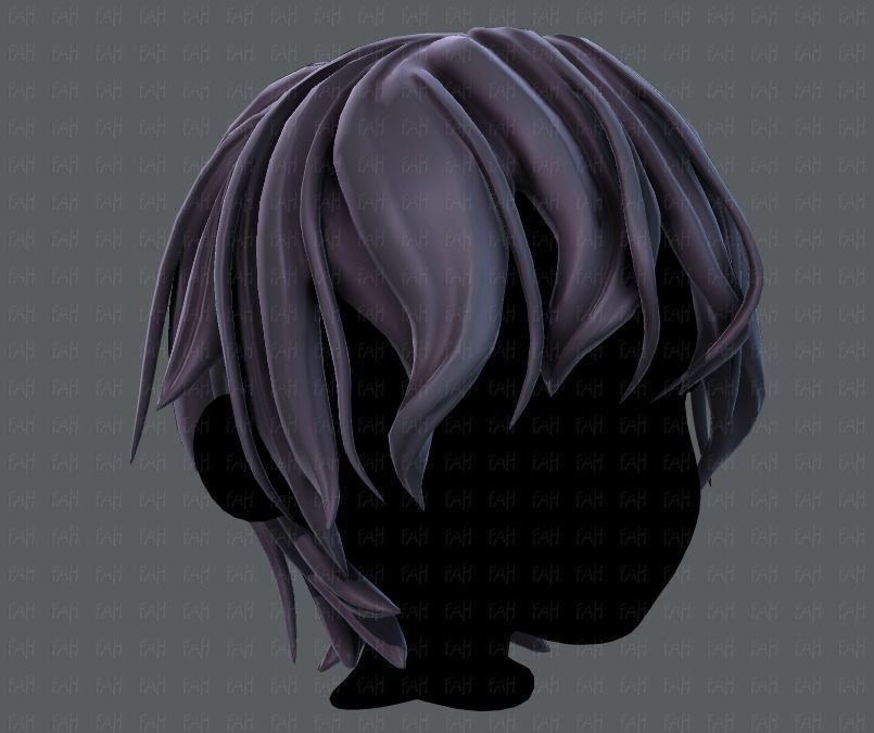 3D Hair style for boy V40 Low-poly 3D model_2