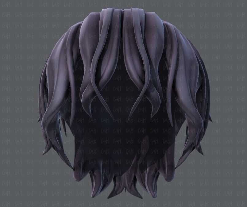 3D Hair style for boy V40 Low-poly 3D model_37