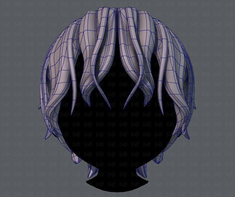 3D Hair style for boy V40 Low-poly 3D model_9