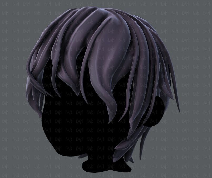 3D Hair style for boy V40 Low-poly 3D model_8