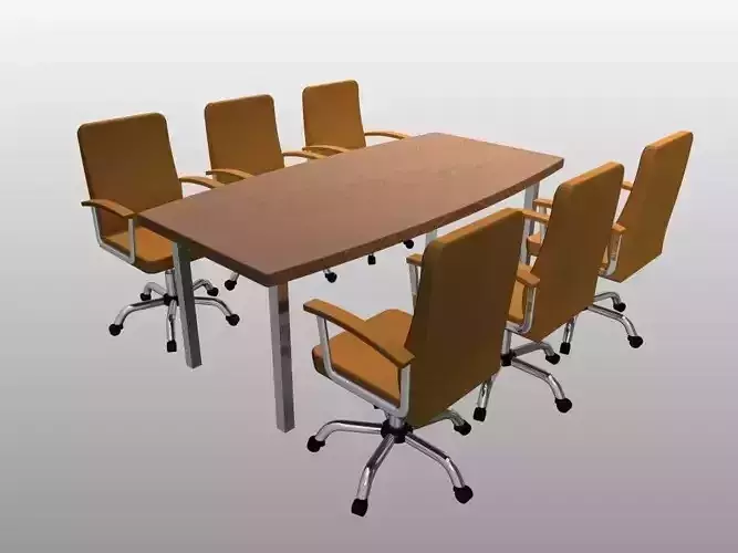 Office Table and Chairs 3D print model
