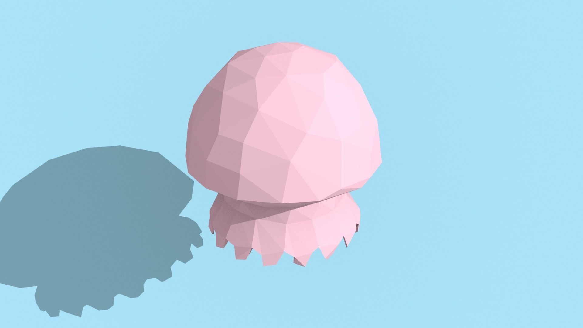 Lowpoly sea - ocean animals stingray dolphin seahorse jellyfish Low-poly 3D model_2