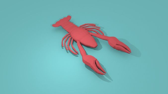 Lowpoly sea - ocean animals stingray dolphin seahorse jellyfish Low-poly 3D model