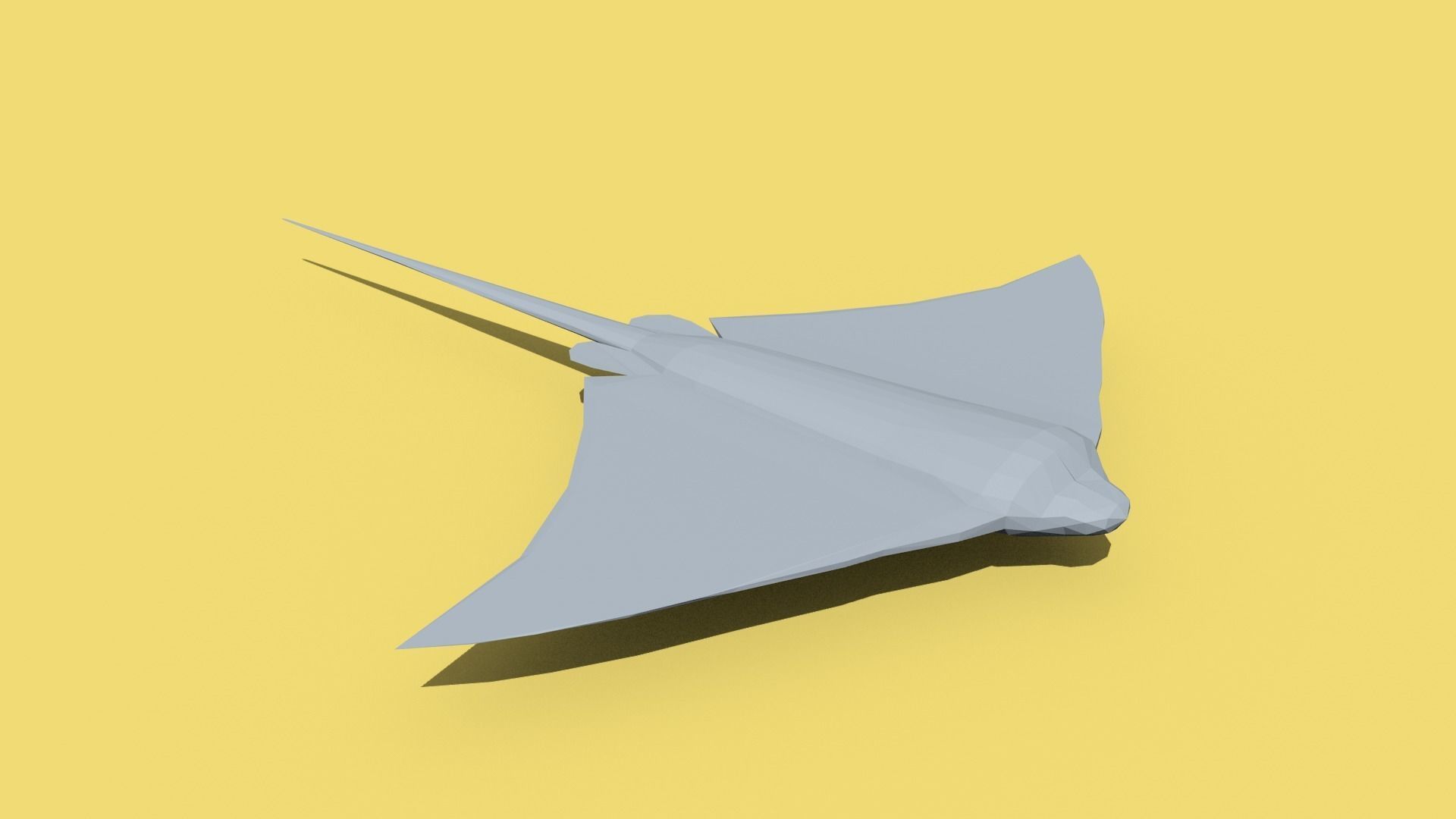 Lowpoly sea - ocean animals stingray dolphin seahorse jellyfish Low-poly 3D model_4