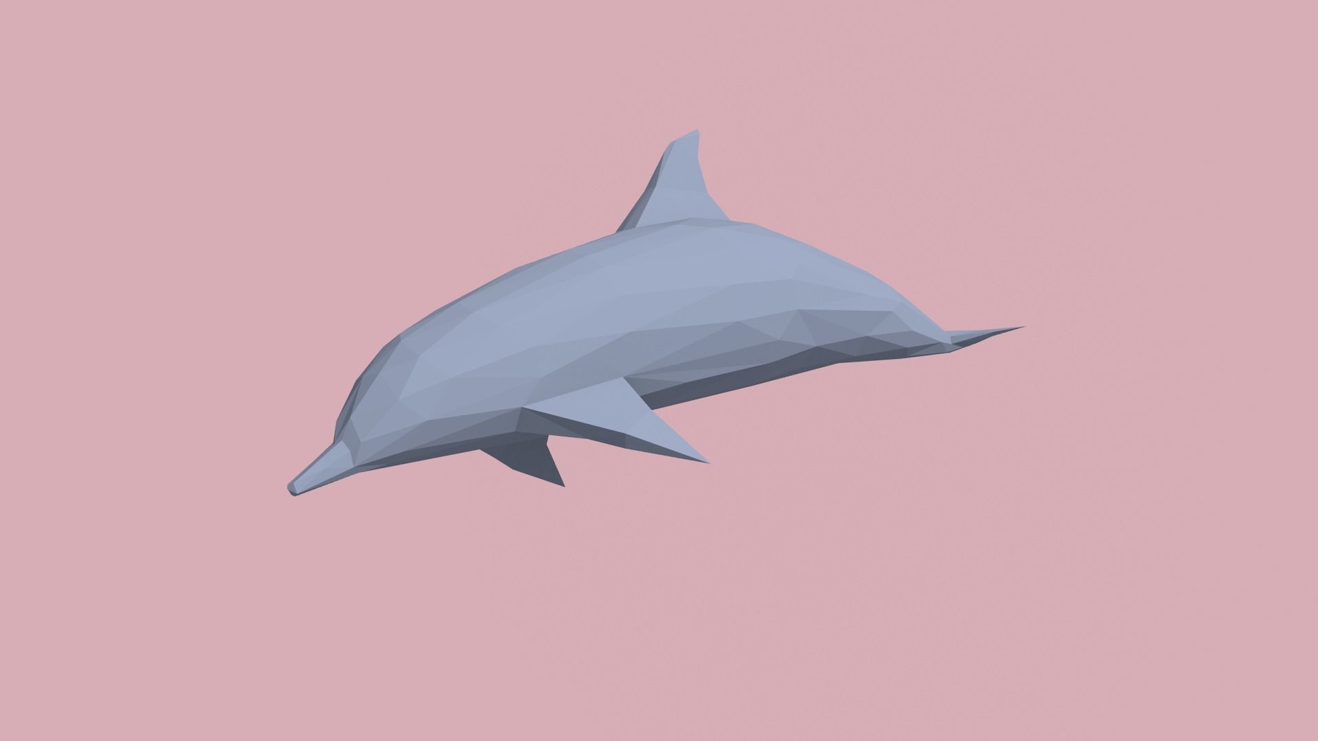 Lowpoly sea - ocean animals stingray dolphin seahorse jellyfish Low-poly 3D model_3