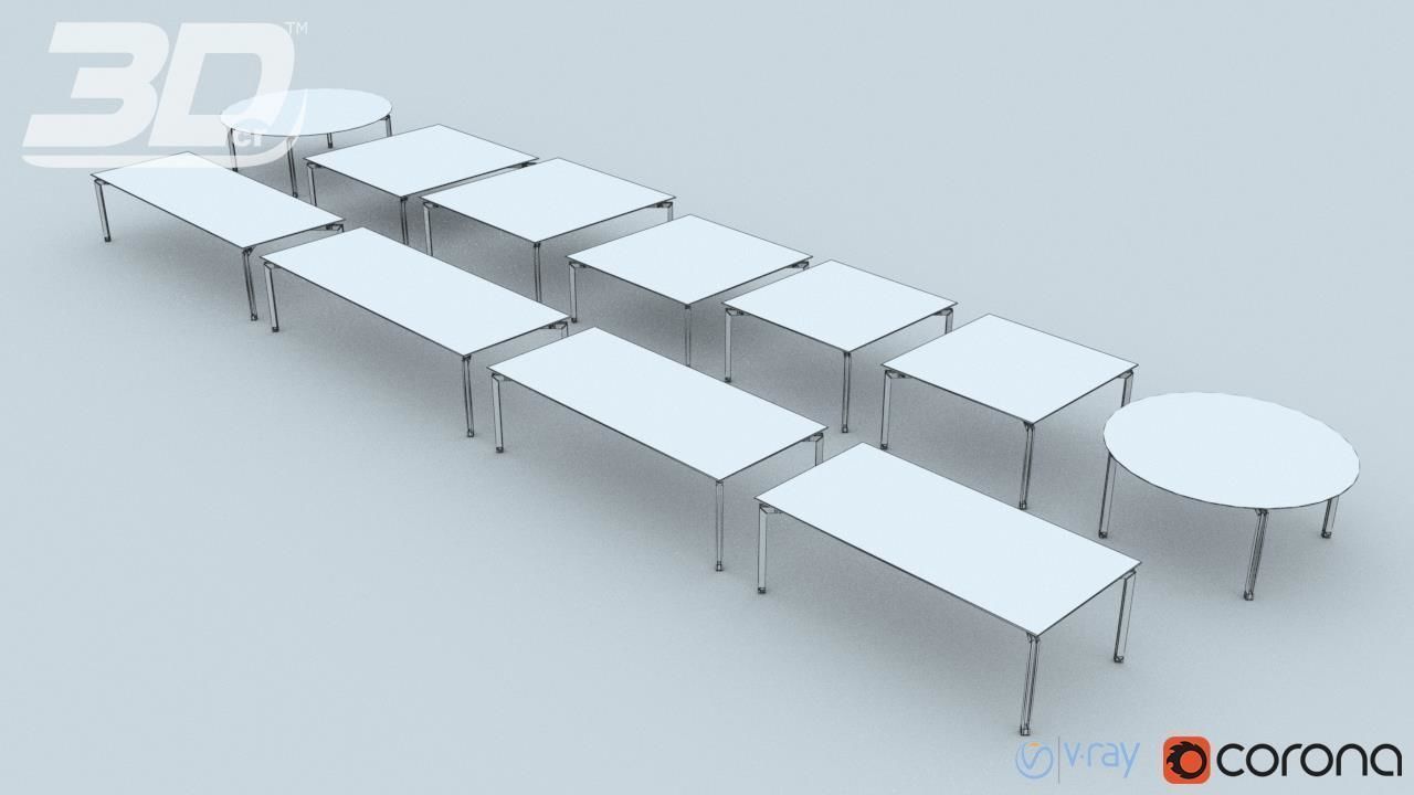 Beatha Table Set 3D model_2