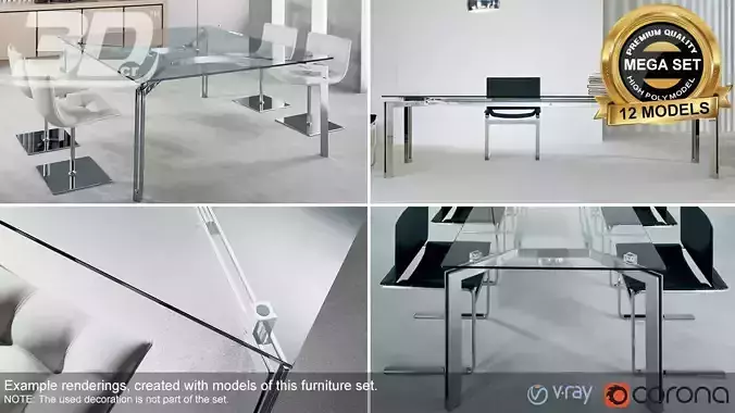 Beatha Table Set 3D model