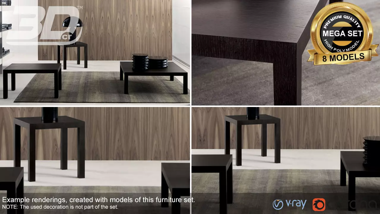 Basak Table Set 3D model_0