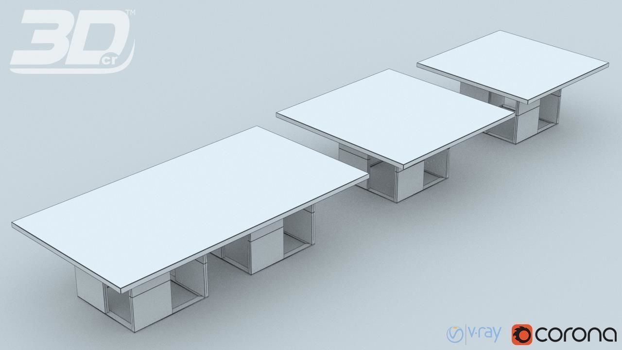 Barak Table Set 3D model_4