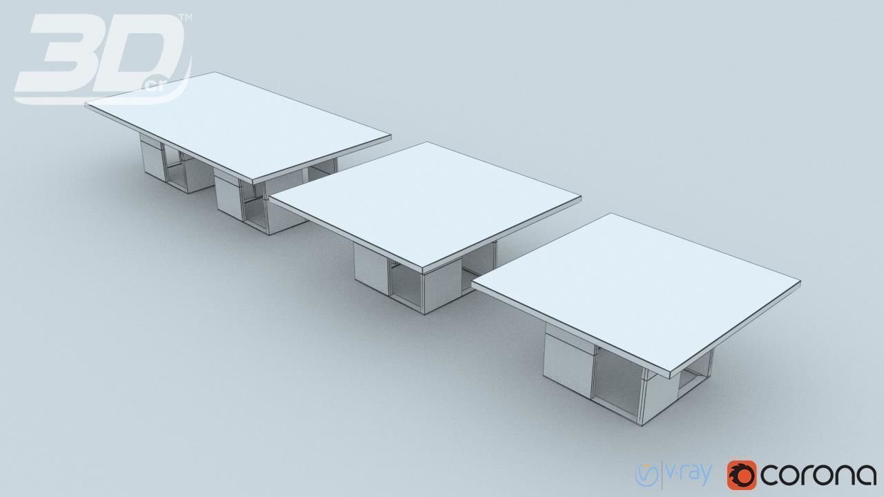 Barak Table Set 3D model_2