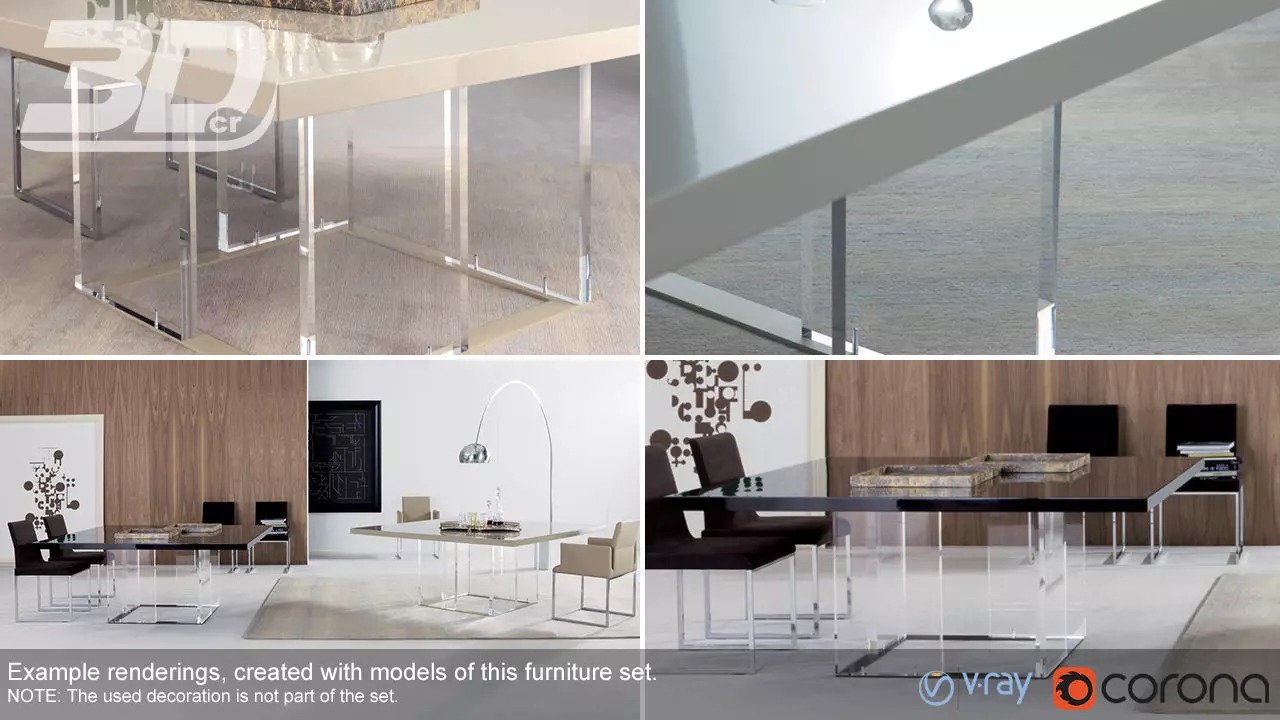 Barak Table Set 3D model_0