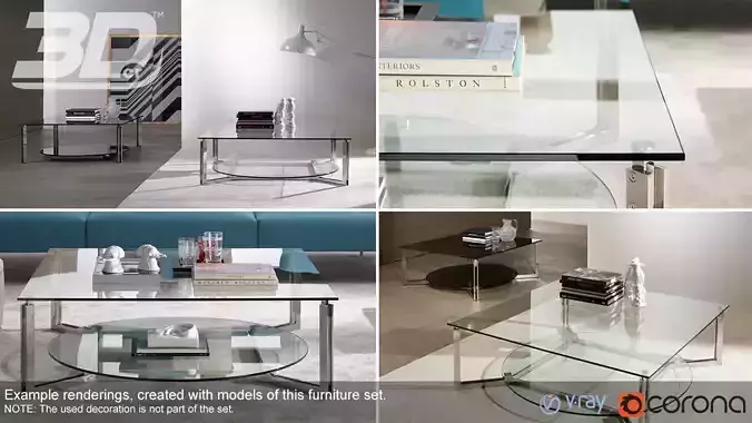 Baashar Table Set 3D model