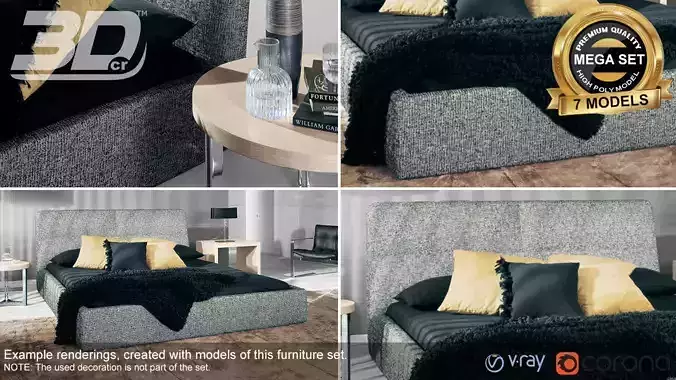 Afia Bed Set 3D model