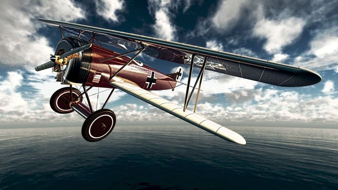 Fokker D VII German fighter plane 3D print model