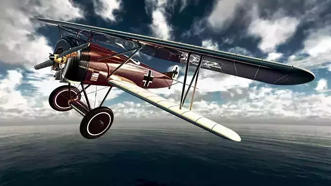 Fokker D VII German fighter plane 3D print model