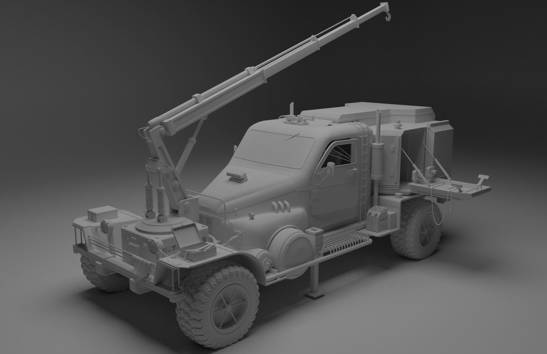 Survival crane truck resource harvester 3D model_1