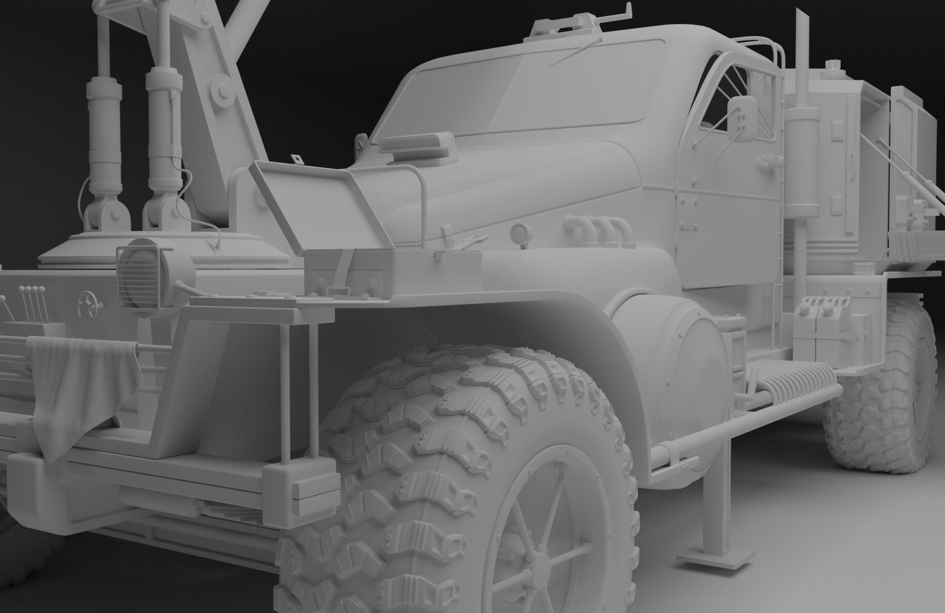 Survival crane truck resource harvester 3D model_4
