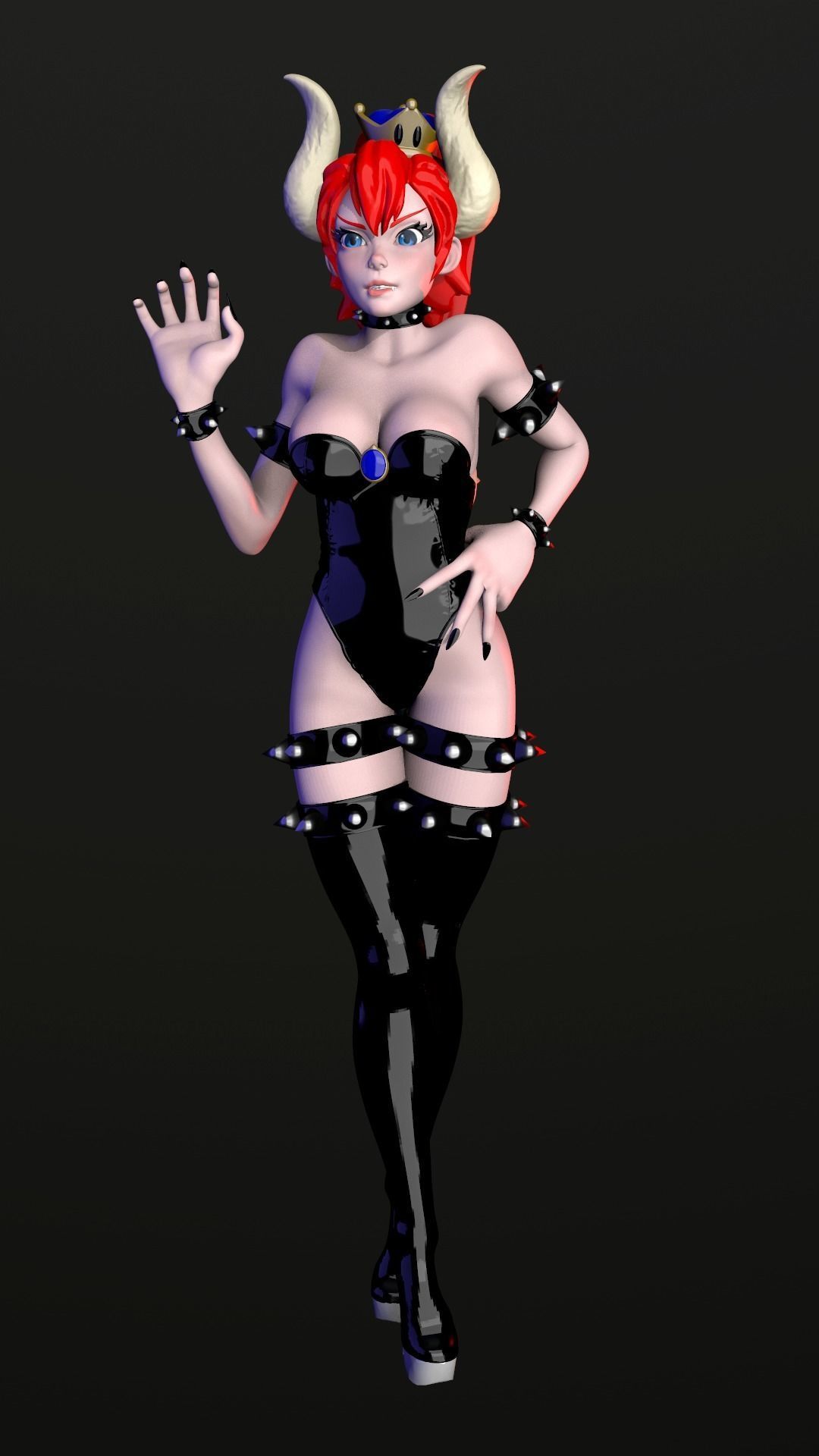 Bowsette Figure 3D print model_3