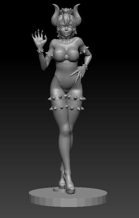Bowsette Figure 3D print model_11
