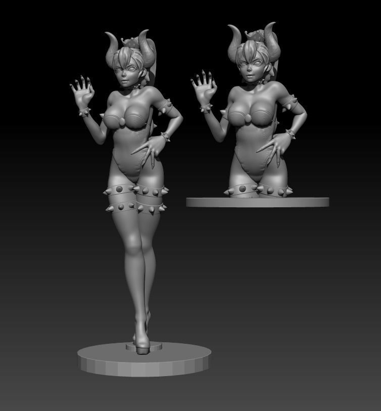 Bowsette Figure 3D print model_10