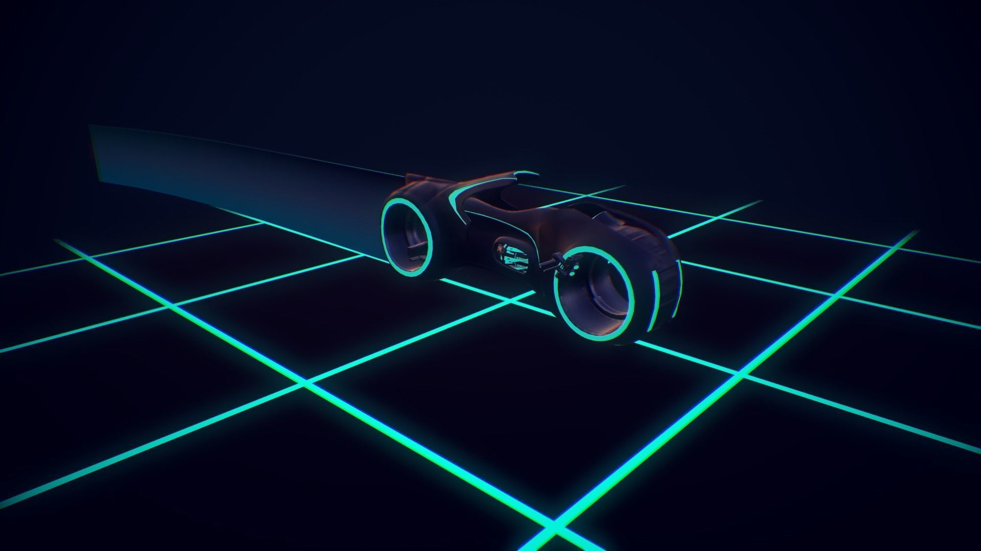 Light Cycle TRON Low-poly 3D model_11