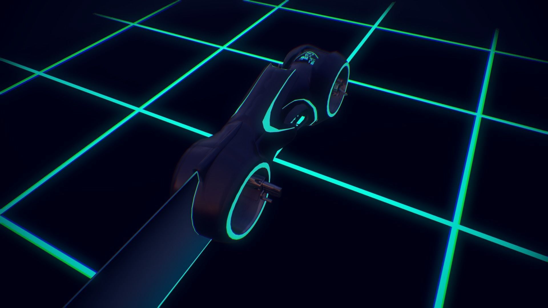 Light Cycle TRON Low-poly 3D model_10