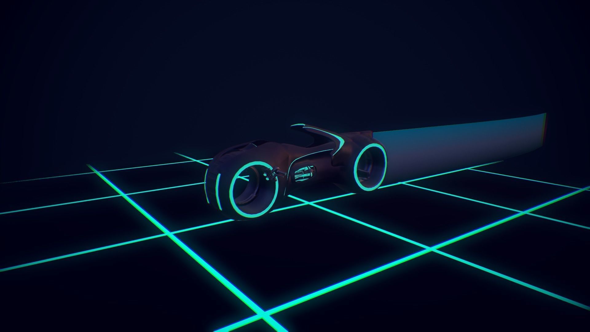 Light Cycle TRON Low-poly 3D model_8