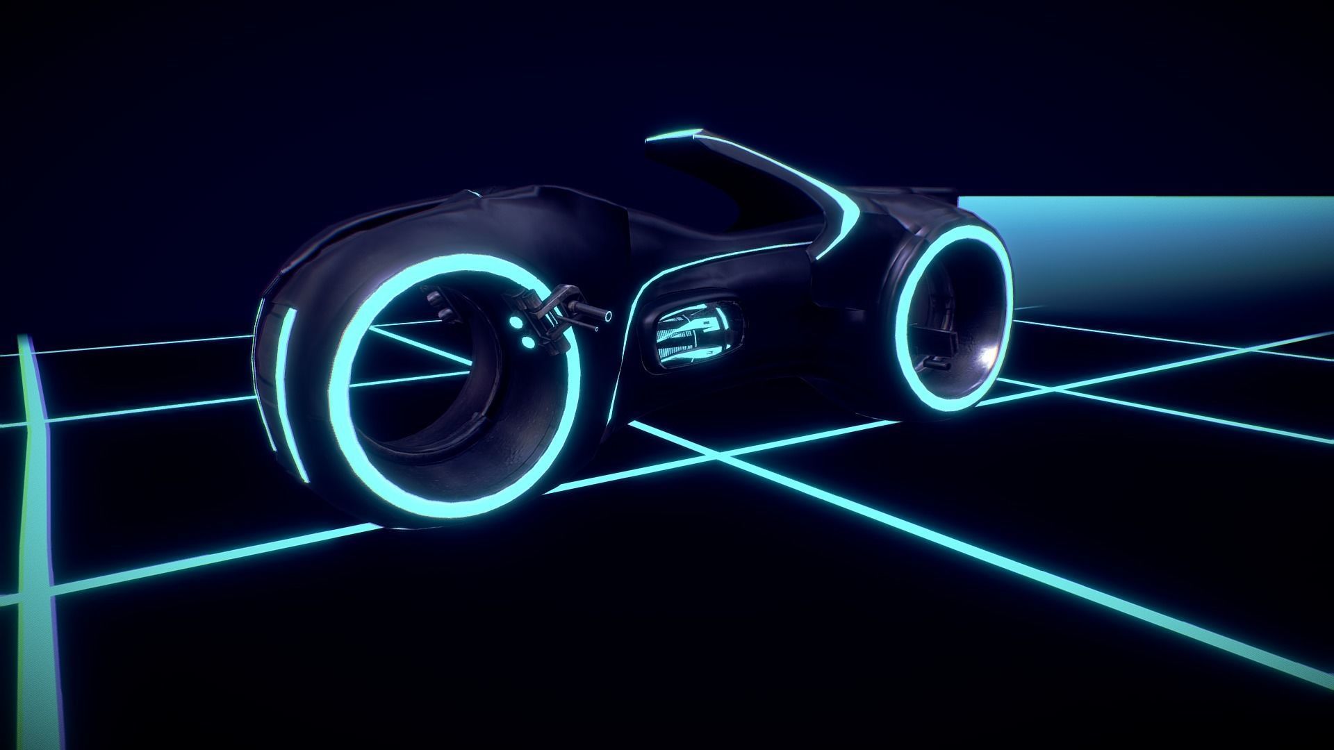 Light Cycle TRON Low-poly 3D model_13