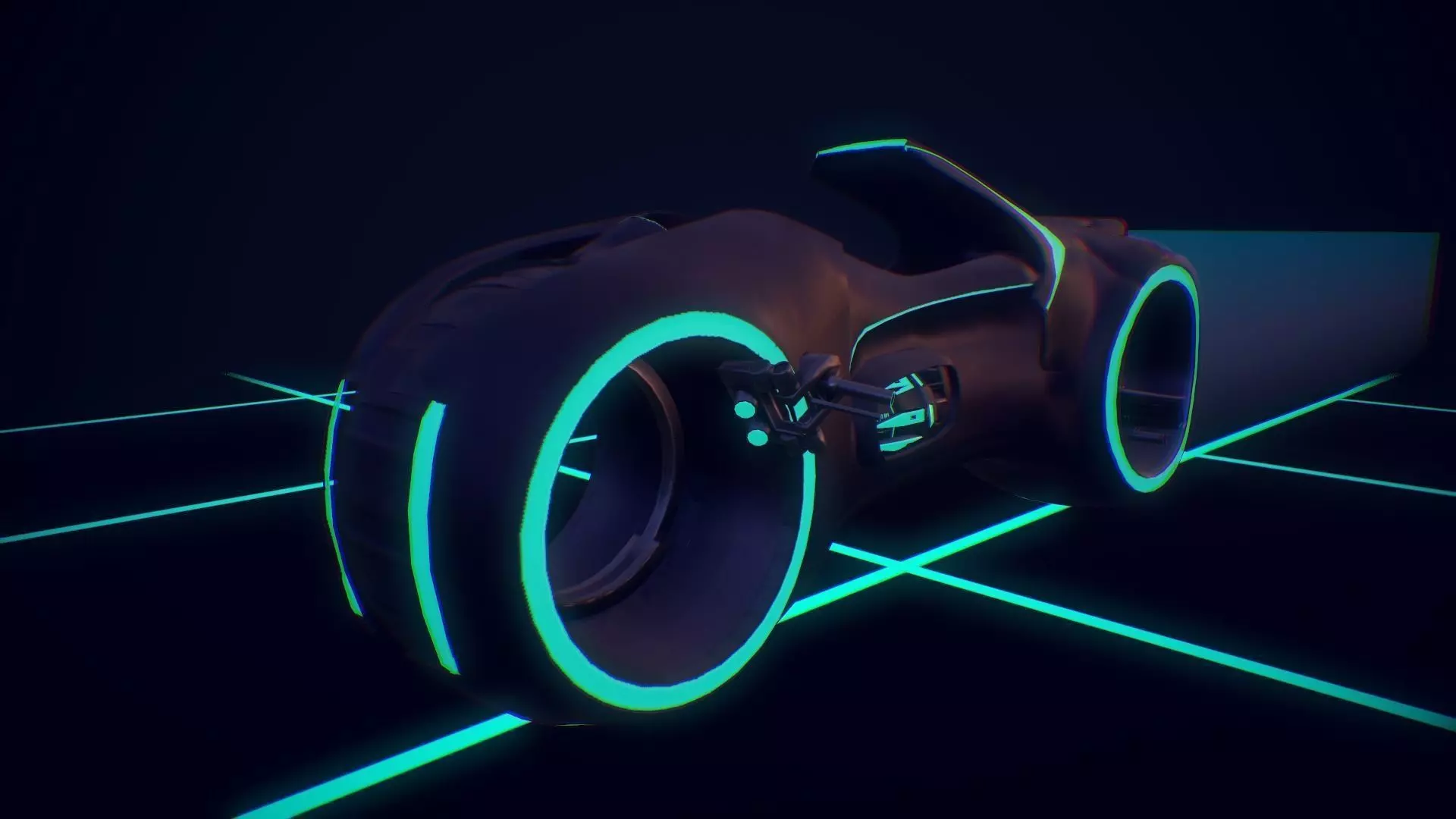 Light Cycle TRON Low-poly 3D model_0
