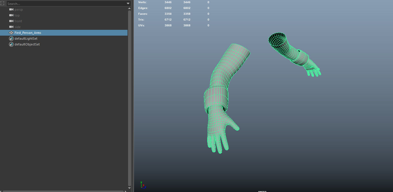 First Person Arm Low-poly 3D model_5