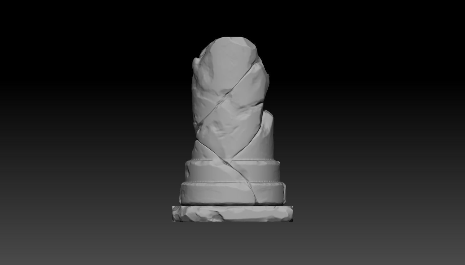 Low Poly Broken Column Low-poly 3D model_12