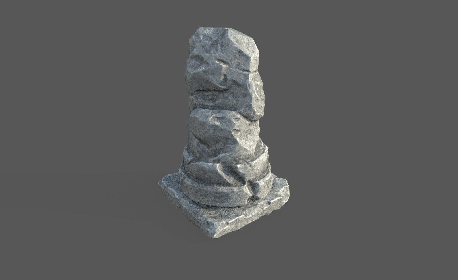 Low Poly Broken Column Low-poly 3D model_2