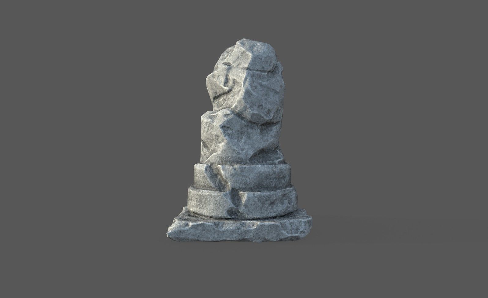 Low Poly Broken Column Low-poly 3D model_1
