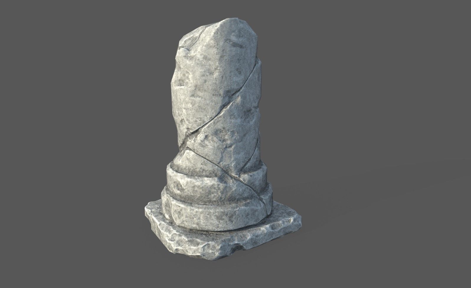 Low Poly Broken Column Low-poly 3D model_7
