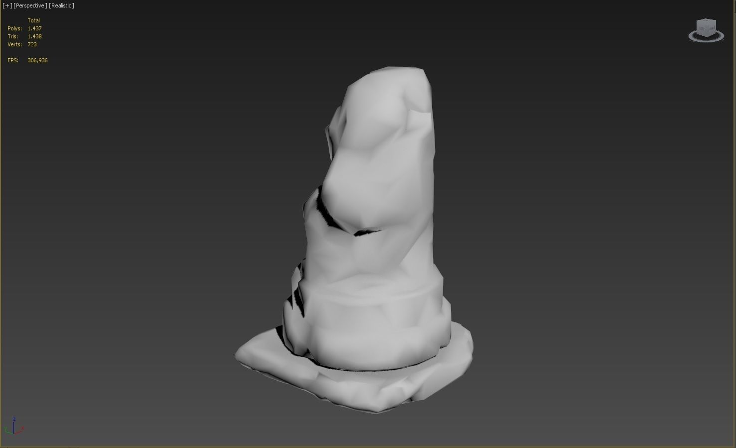 Low Poly Broken Column Low-poly 3D model_10