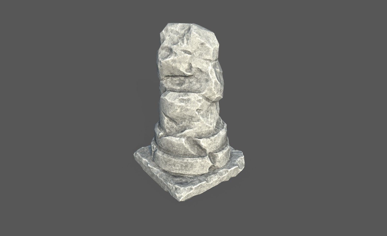 Low Poly Broken Column Low-poly 3D model_3