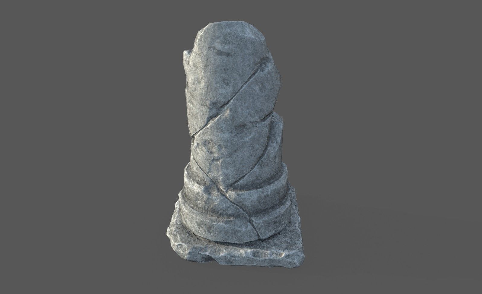 Low Poly Broken Column Low-poly 3D model_8