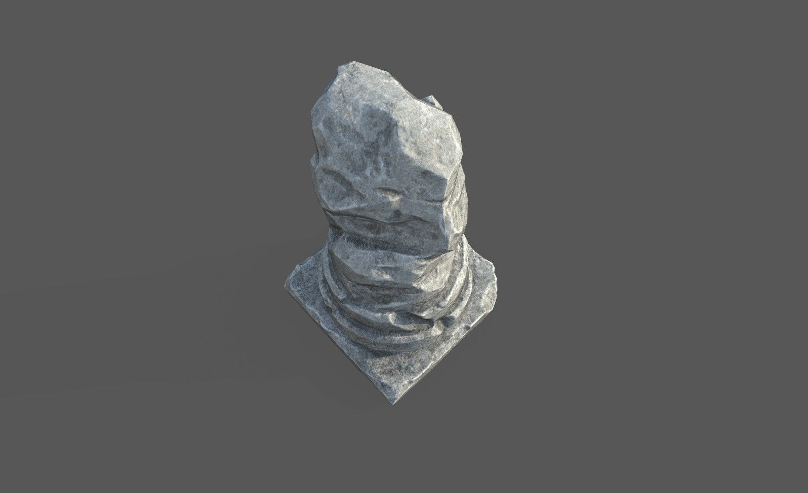 Low Poly Broken Column Low-poly 3D model_5