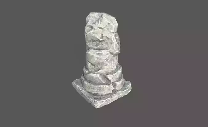 Low Poly Broken Column
