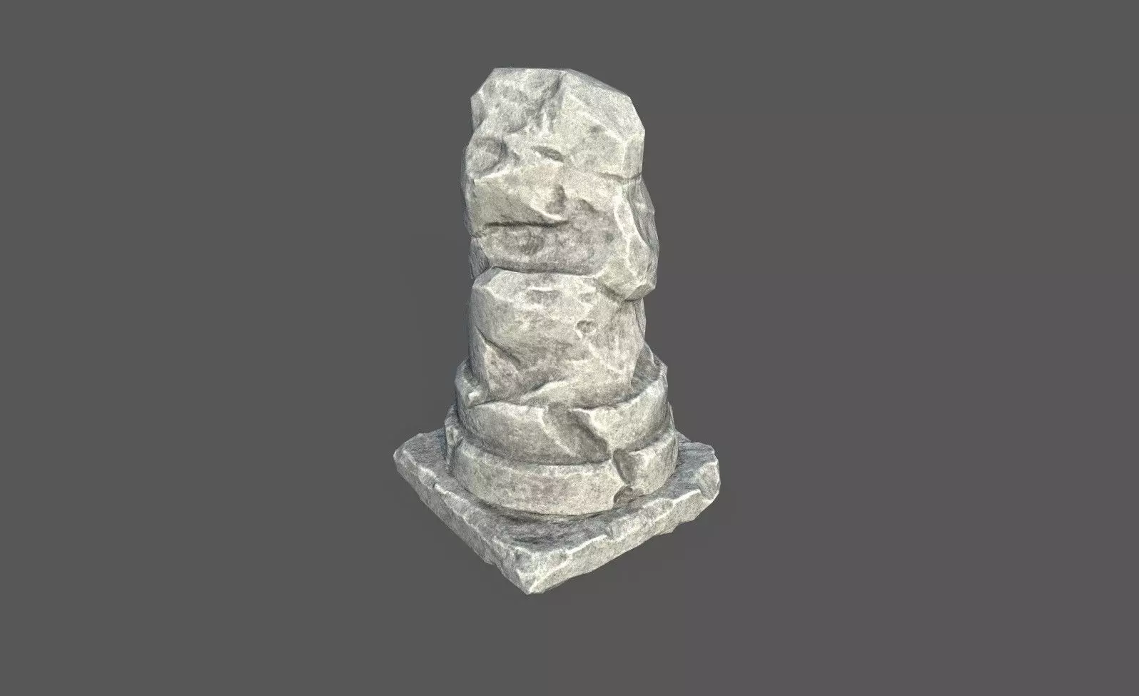 Low Poly Broken Column Low-poly 3D model_0