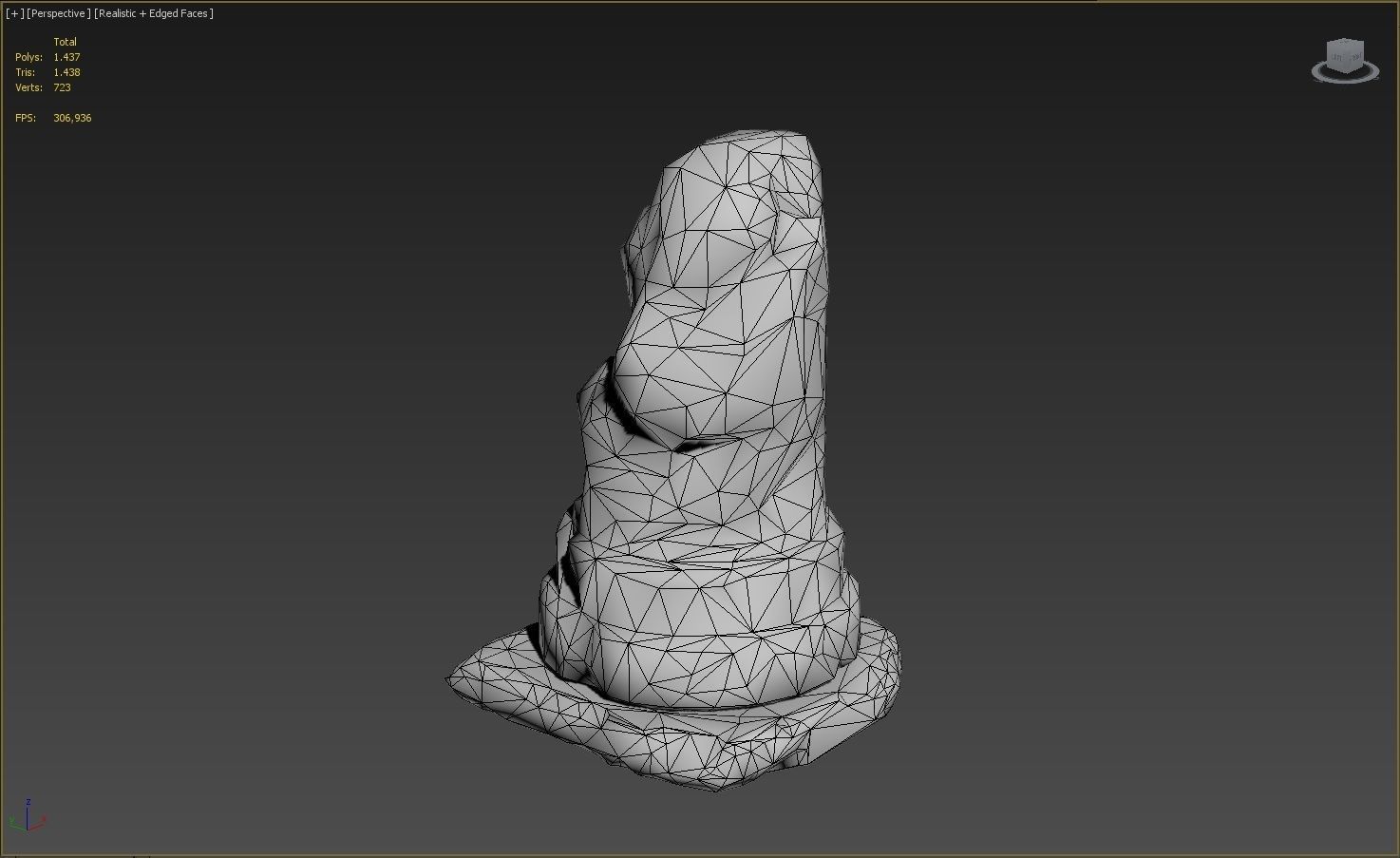 Low Poly Broken Column Low-poly 3D model_11