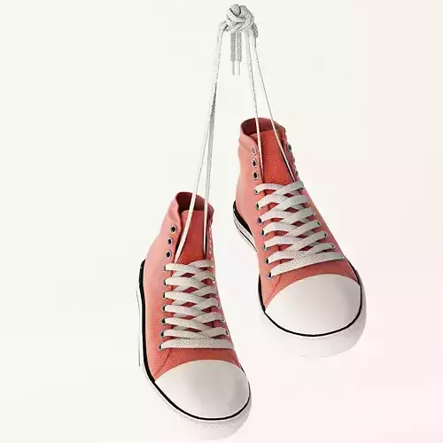 Sneakers pair of hanging from string