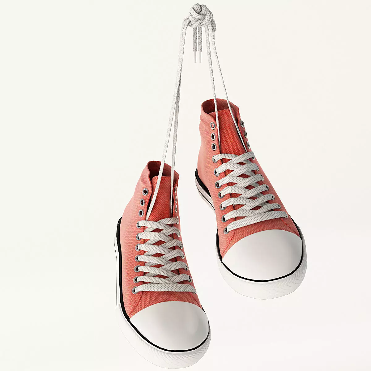 Sneakers pair of hanging from string 3D model