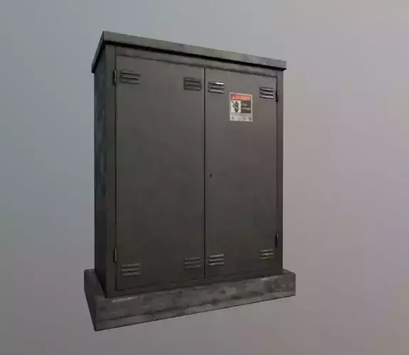 ElectricBox metal cabinet with sign