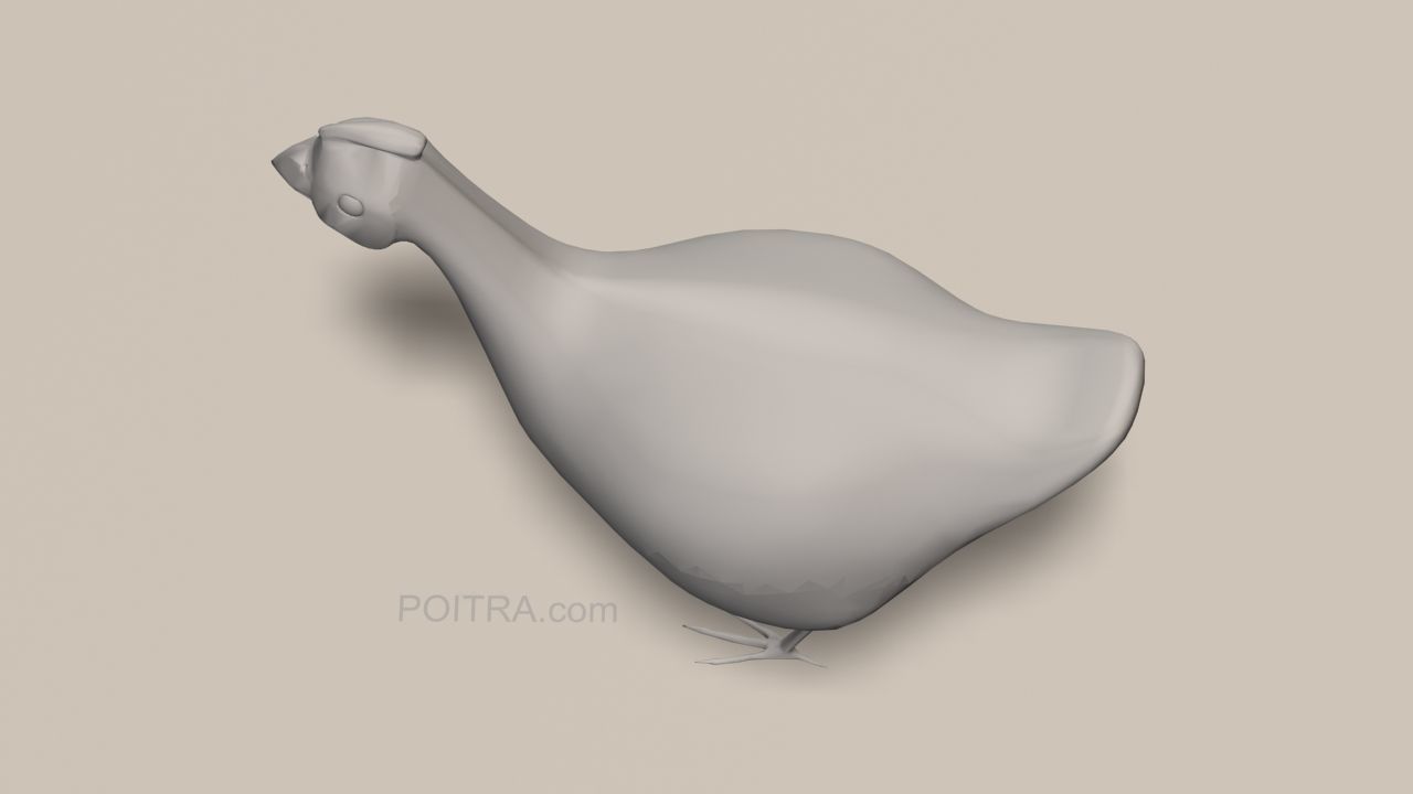 Chicken Ranch - Rooster and 9 Posed Hens - Black -  3D model_17