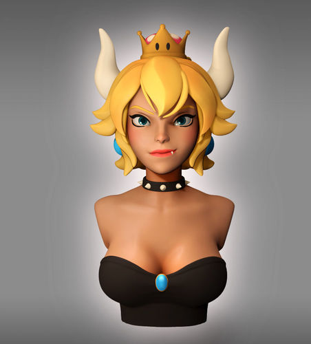 Bowsette 3D Print Model legend of zelda person bust 3D print model