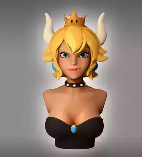 Bowsette 3D Print Model legend of zelda person bust