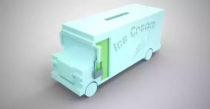 Ice Cream Van Moneybox 3D print model
