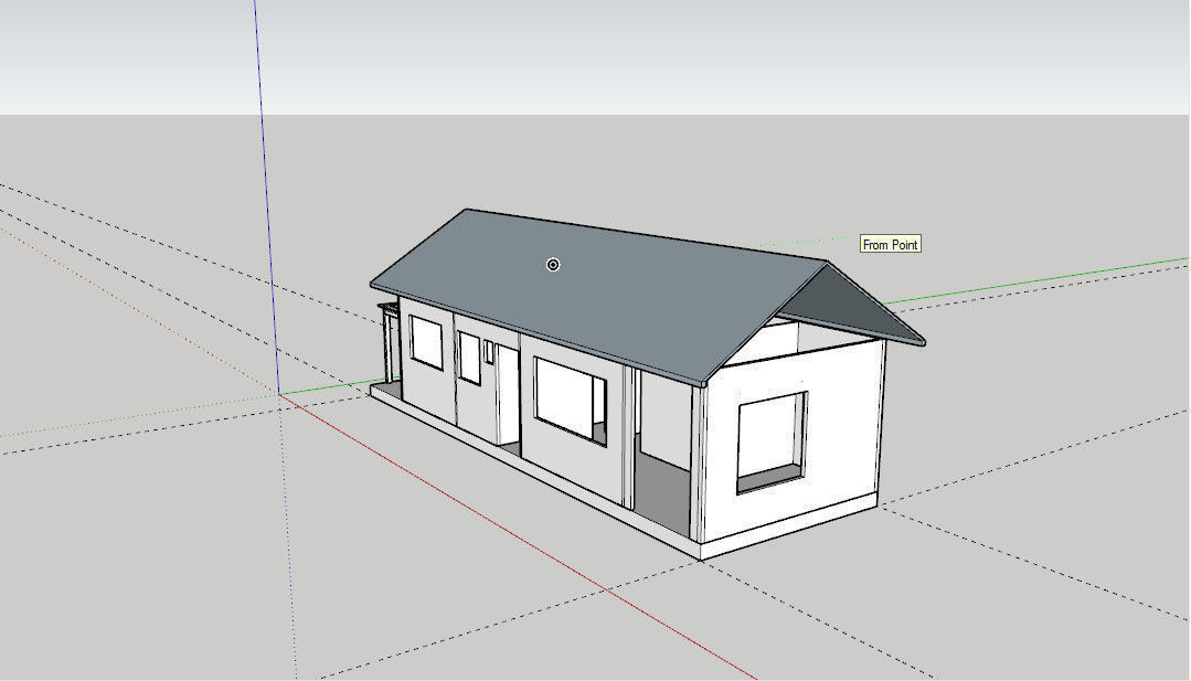 House with roof and windows Low-poly 3D model_2